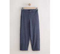 Next Blue Gingham Barrel Leg Trousers