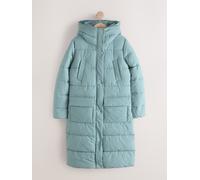 Next Blue Gingham Shower Resistant Padded Hooded Longline Coat