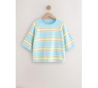 Next Blue/Green Stripe Compact Cosy Short Sleeve Top