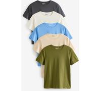 Next T-shirt beige / bleu clair / gris foncé / olive / blanc, Taille L