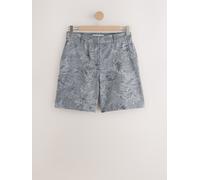 Next Blue Jacquard Bermuda Shorts with Linen Blue EU 42 (UK 14)