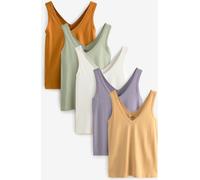 Next Blue/Mauve/Pastel Green Slouch Vests 5 Pack