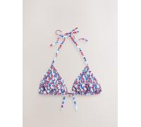 Next Blue/Red Ditsy Floral Shirred Triangle Bikini Top