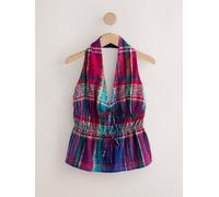 Next Blue/Red Paisley Print Halterneck Tie-Front Top