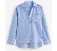 Next Chemisier bleu-gris / blanc, Taille L