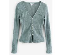 Next Blue Textured Long Sleeve Button Through Cardigan