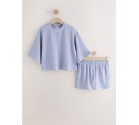 Next Blue Textured Short Pyjamas