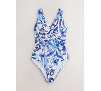 Next Maillot de bain modelant bleu néon / bleu foncé / blanc, Taille 4XL