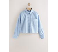 Next Blue/White Stripe Oversized Long Sleeve Cropped Shirt Blue/White Stripe EU 44 Petite (UK 16 P)