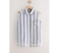 Next Blue/White Stripe Sleeveless Shirt With Linen Blue/White Stripe EU 48 (UK 20)