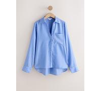 Next Blue/White Stripe Soft Relaxed Long Sleeve Shirt Blue/White Stripe EU 34 (UK 6)