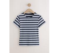 Next Blue/White Striped Soft Touch Slinky Crew Neck Short Sleeve T-Shirt 2 Pack