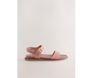 Next Blush Pink Flexi Comfort Round Toe Footbed Buckle Detail Sandals