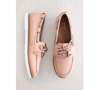 Next Blush Pink Leather Round Toe Lace Up Boat Shoes Blush Pink 7 EU 41