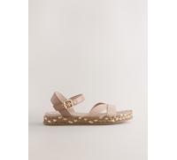 Next Blush Pink Metallic Forever Comfort Cross Strap Sandals