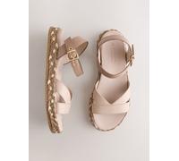 Next Blush Pink Metallic Forever Comfort Cross Strap Sandals