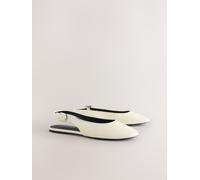 Next Bone Forever Comfort Round Toe Slingback Flats Bone EU 40 W (UK 6.5)