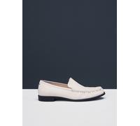 Next Bone Standard Fit Premium Leather With Motionflex Ruched Slim Loafers Bone EU 42 (UK 8)