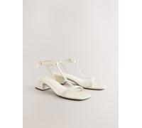 Next Bone Standard/Wide Fit Forever Comfort Low Block Strappy Sandals