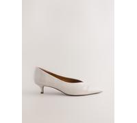 Next Bone Standard/Wide Fit Point Toe Low Kitten Heels Shoes Bone 4 EU 37 W