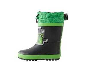 Next Bottes en caoutchouc 'Minecraft' gris / vert / vert clair / noir, Taille 32