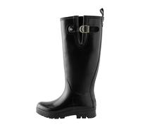Next Black Gloss Premium Faux Fur Lined Knee High Wellies