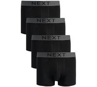 NEXT, Lot de Boxers Essentiels pour Homme, Taille Basse, avec Ceinture Élastique, Lot de 4 x Boxers Noir XS