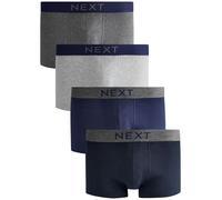 NEXT, Lot de Boxers Essentiels pour Homme, Taille Basse, avec Ceinture Élastique, Lot de 4 x Boxers Gris/Bleu Marine M