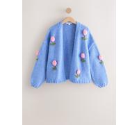 Next Bright Blue 3D Tulip Soft Touch Chunky Knit Cardigan