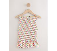 Next Bright Check Shirred Peplum Top