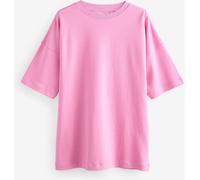 Next Bright Pink Relaxed Fit Heavyweight Longline T-Shirt