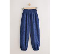next Broderie Pantalons bouffant brodé bleu FR 38 Petite (EU 36 P)
