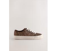 Next Bronze Glitter Forever Comfort Glitter Baseball Lace Up Trainers