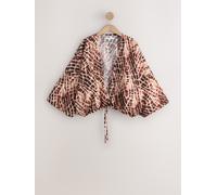 Next Brown Animal Print Tie Front Lightweight Jacket