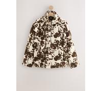 Next Brown Cow Print Borg Half Zip Fleece