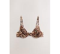 Next Brown Leopard Print Non Padded Underwired Bikini Top