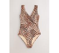 Next Brown Leopard Print Wrap Tummy Control Swimsuit