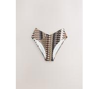 Next Brown Multi Animal V-Front High Leg Bikini Bottom