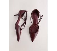 Next Burgundy Forever Comfort Point Toe Bow Two Part Heels Burgundy EU 40 (UK 6.5)