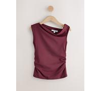 Next Burgundy Red Asymmetric Shoulder Sleeveless Top