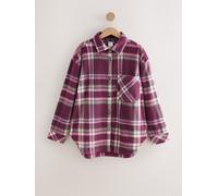 Next Burgundy Red Check Polar Fleece Shacket Burgundy Red Check Medium (EU 40-42)