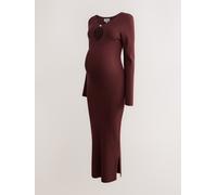 Next Burgundy Red Maternity Knitted Keyhole Dress Burgundy Red XXL (EU 48-50)