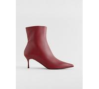 Next Burgundy Red Pointed Toe Skinny Heeled Ankle Boots