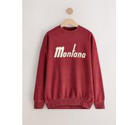 Next Burgundy Red Washed City Graphic Crew Neck Long Sleeve Cotton Rich Sweatshirt