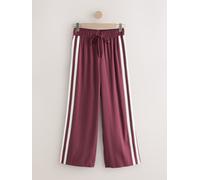 Next Burgundy Red Wide Leg Side Stripe Trousers