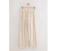 Next Camel Crochet Wide Leg Trousers
