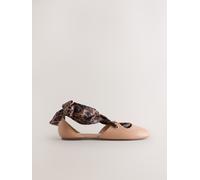 Next Camel Forever Comfort Two Part Tie Up Ballet Flats Camel EU 40 (UK 6.5)