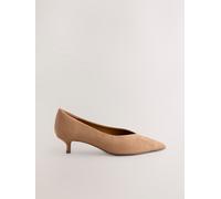 Next Camel Standard/Wide Fit Point Toe Low Kitten Heels Shoes Camel EU 39 (UK 6)