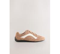 Next Camel Suede Forever Comfort Leather Slimsole Lace-Up Trainers