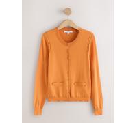 next Cardigan à col rond en coton doux au toucher, riche en coton orange XL Regular (FR 50-52)